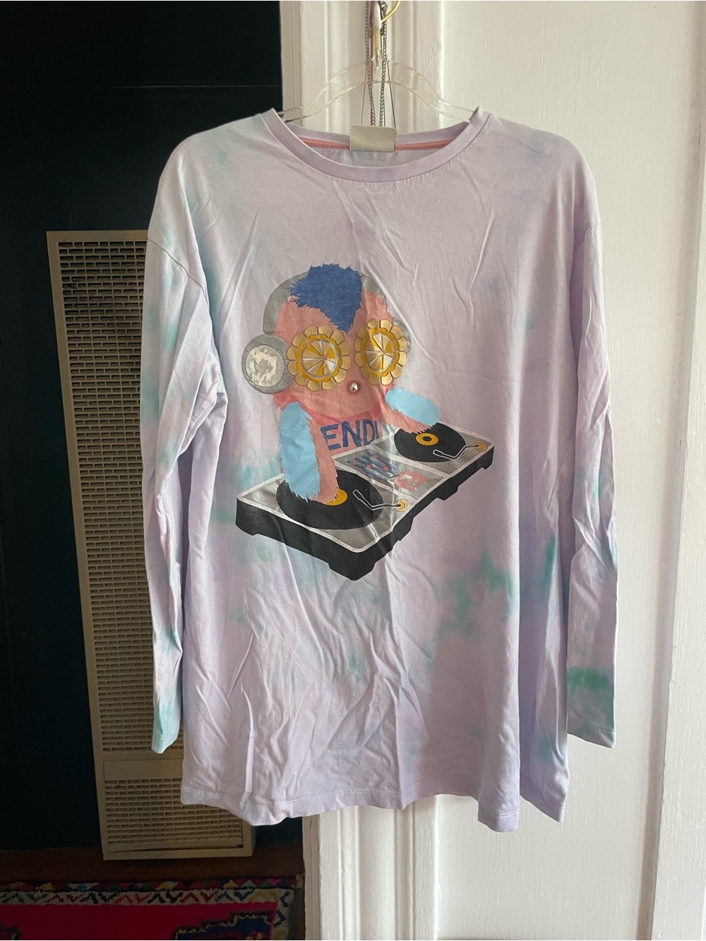 Fendi Kids DJ Tie-Dye Long Sleeve Tee as is